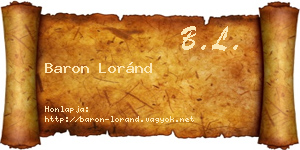 Baron Loránd névjegykártya